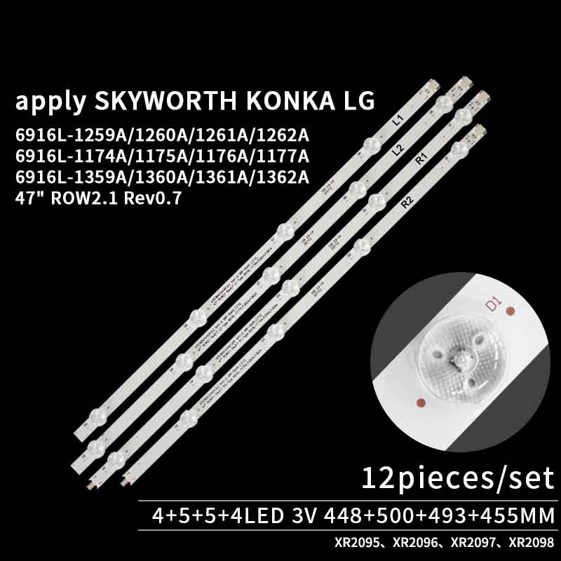 LED TV Backlight Strips ROW2.1 Rev0.7 L1-Type 47 Inch for LC470DUN