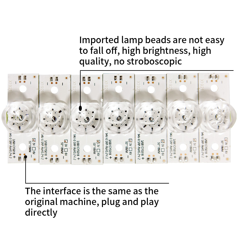 LED TV Backlight Strips Universal Concave Square Mirror 3/6V 40MM for TV Repairment Lamp Beads Assembly