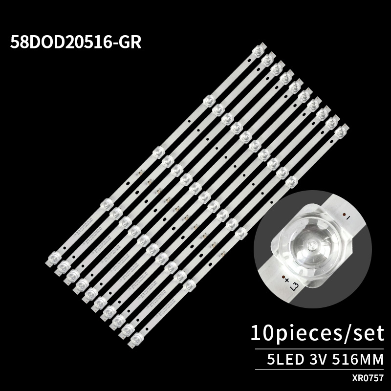 Television Backlight Strips 58DOD20516-GR for Hisense 58A51, 58H6E, 58R6E
