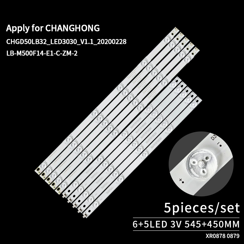 TV Backlight Strips CHGD50LB31_LED3030_V1.1_20200228, LB-M500F14-E1-C-ZM-2 for Changhong 50A1, 50S1, 50N1, 50D3700I, LED50D2000I, 50D2060G, 50J3000