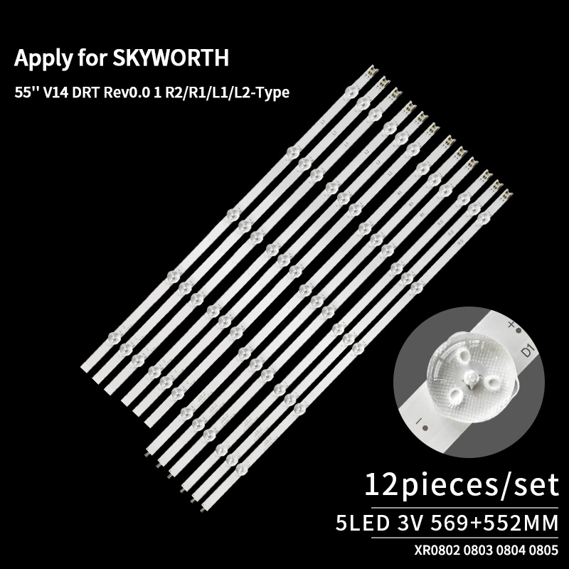 LED TV Backlight Strips 55'' V14 DRT Rev0.0 1 R1/R2/L1/L2-Type for Skyworth 55-inch Series