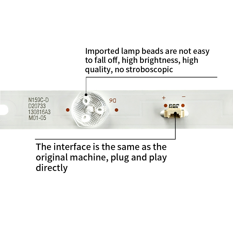 TV Backlight Strips LED55D16-ZC14-04(B), LED55D16-ZC14-05(B) for Leader LE55MNF5, Haier LE55A910, Haier LD55U3300