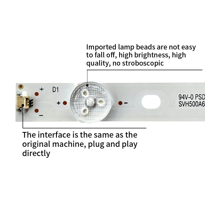 TV Backlight Strips SVH500A62_Rev02_10wicop_UBH+Silk_200728, HD500DF-F54_5X10_3030C, JL.D500A1330-003ES for Hisense LED50EC520UA, Hisense LED50EC320A