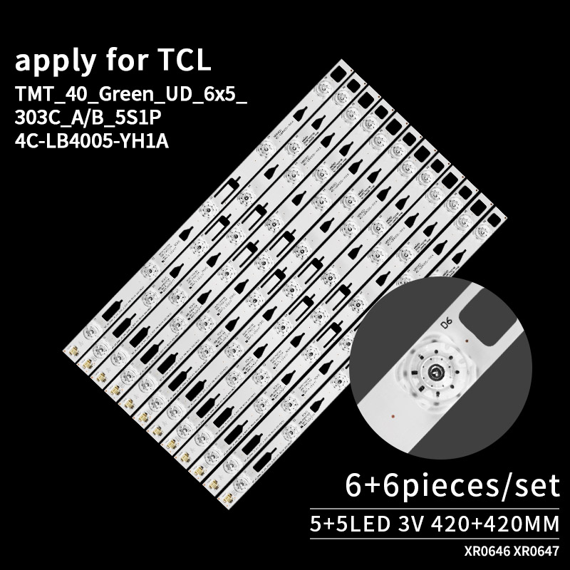 TV Backlight Strips TMT_40_Green_UD_6x5_303C_A_5S1P, 4C-LB4005-YH1A for TCL L40M90-UD