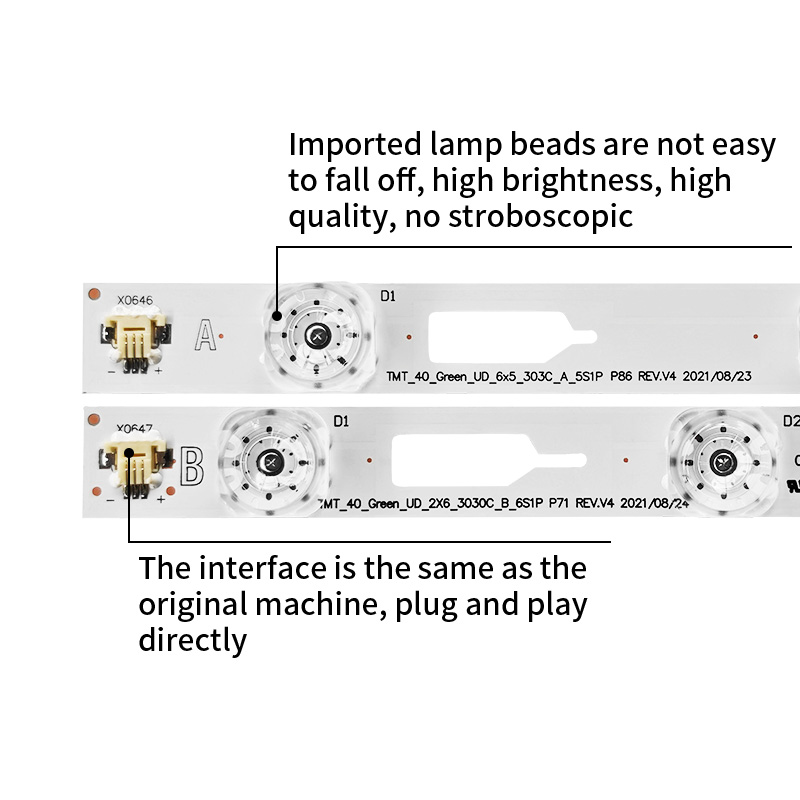 TV Backlight Strips TMT_40_Green_UD_6x5_303C_A_5S1P, 4C-LB4005-YH1A for TCL L40M90-UD