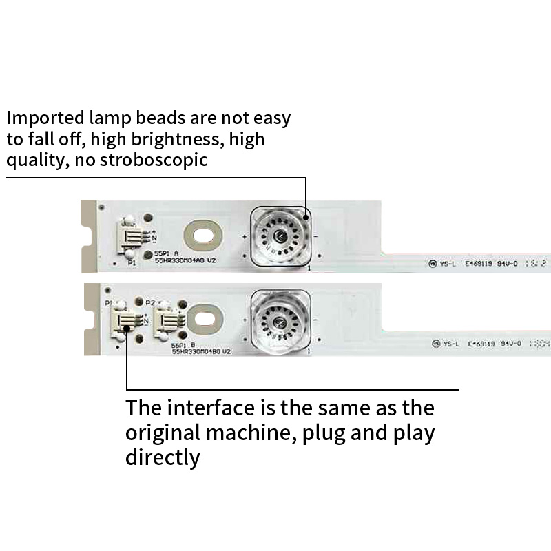 LED TV Backlight Strips TMT_55P1_8*4+1*4_3030C_L—2S1PX2 REV0.6 55P1 A 55HR330M04A0 V2 for TCL 55P1