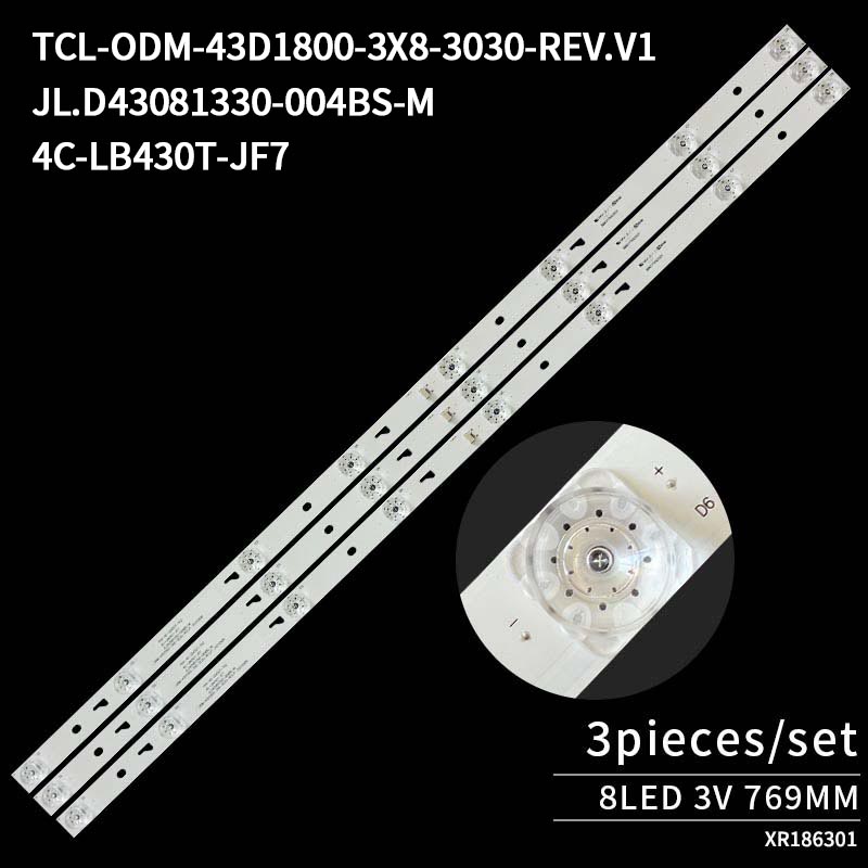 LED TV Backlight strips JL.D43081330-004BS-M 0DM-43D1800-3X8-3030-REV.V1 for 43L1600C 43L26CMC TH-43EX400G