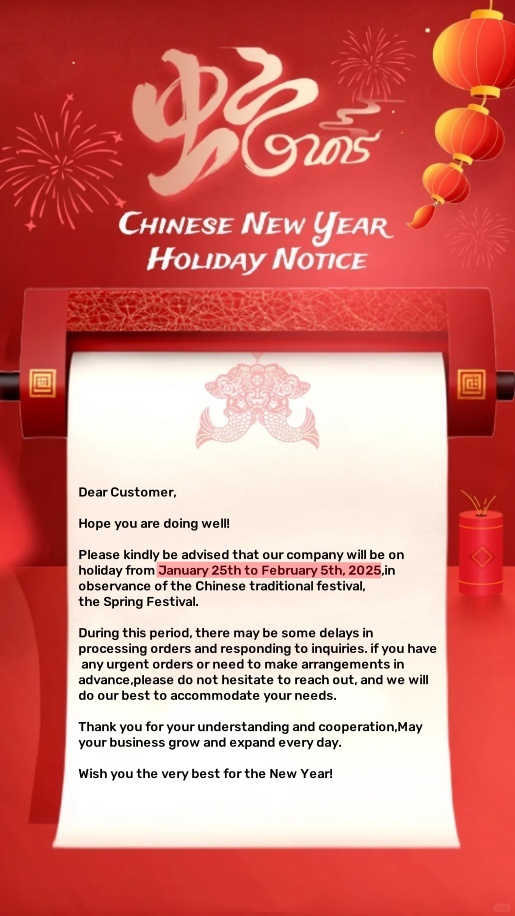 Holiday notice